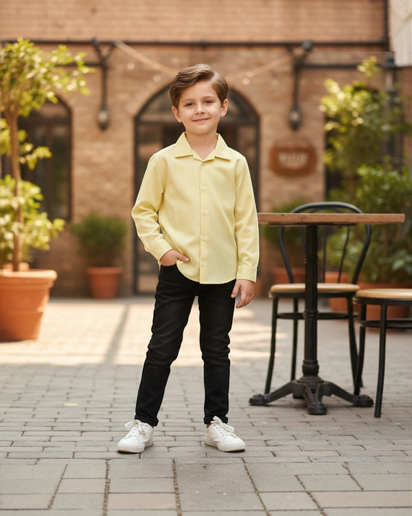 Yellow Pop Shirt for Boys front view