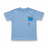 Blue Pocket Printed T-Shirt