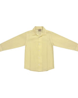 Tiny Threads boys' yellow long-sleeve button-down shirt with a classic collar, perfect for casual or semi-formal wear.